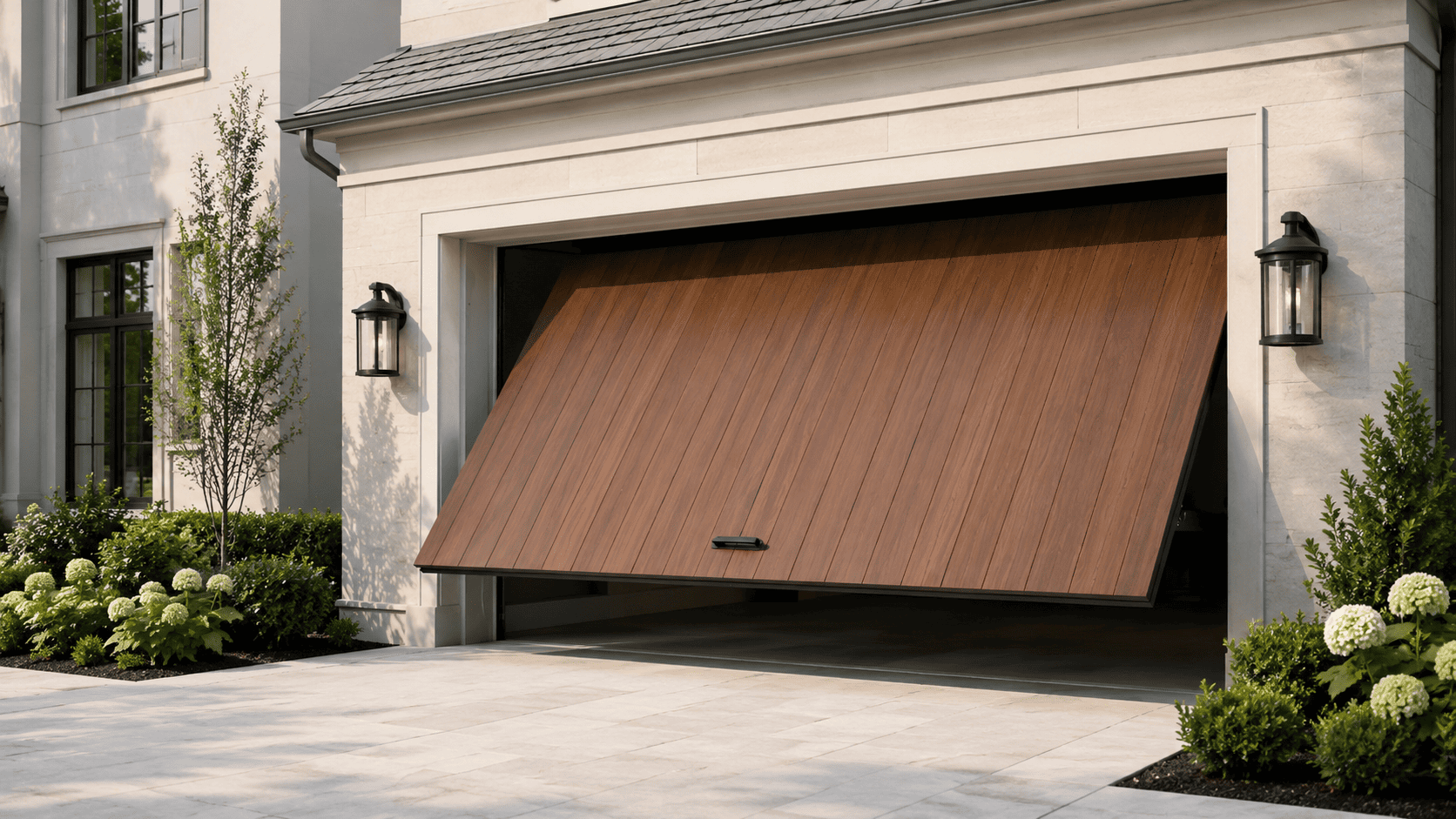 Garage door repair in progress — Denistone